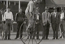 Wow, awesome way to ride old bicycles