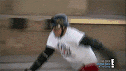 Records attempt for jumping through the most glass. Fail.